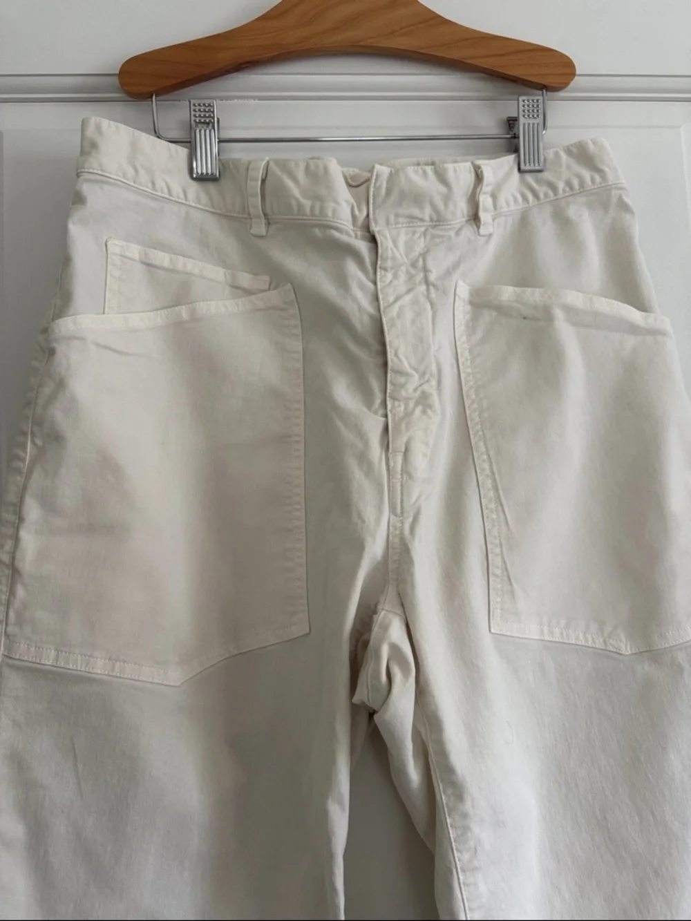 Nili Lotan Cream Wide-Leg Utility Pants - Picture 3 of 6